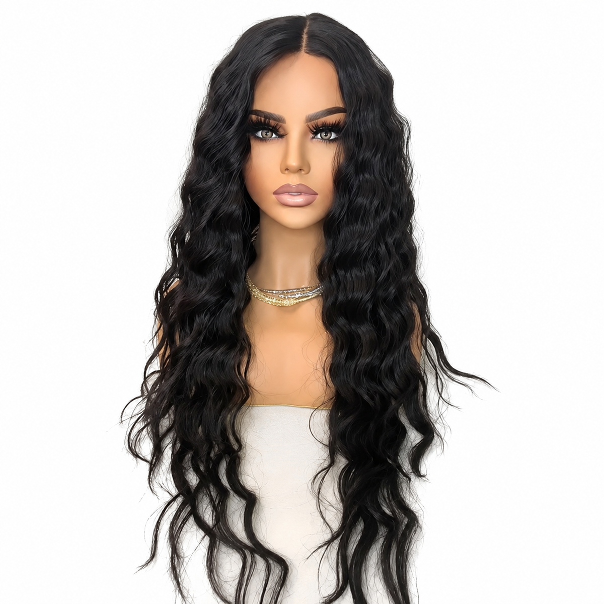 Human Hair Blend Wig.