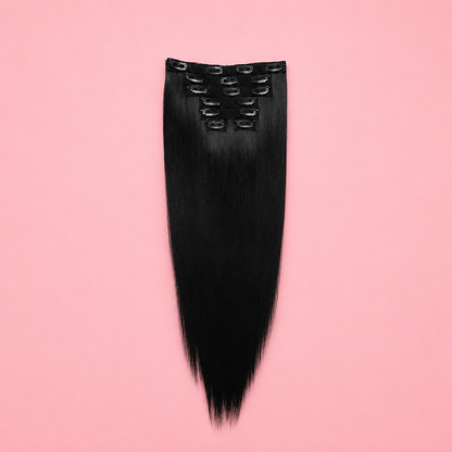 Human Hair Blend Clip in Extensions