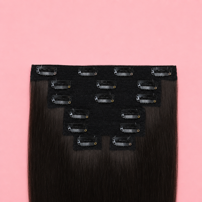 Human Hair Blend Clip in Extensions