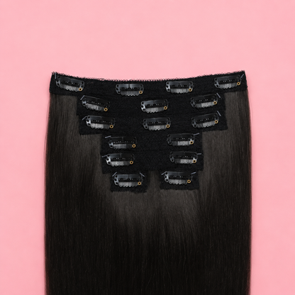 Human Hair Blend Clip in Extensions